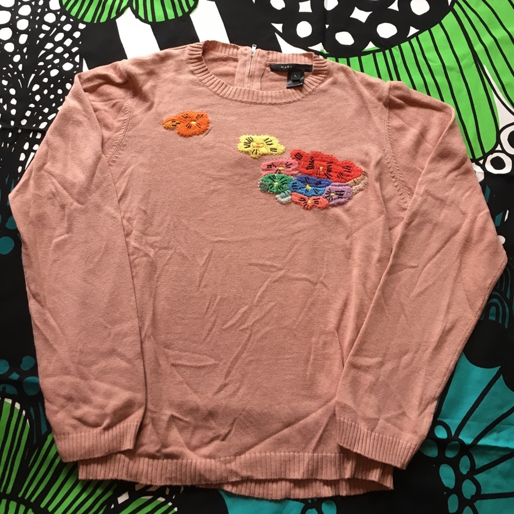 Embroidered Marc Jacobs Sweater, Size Large