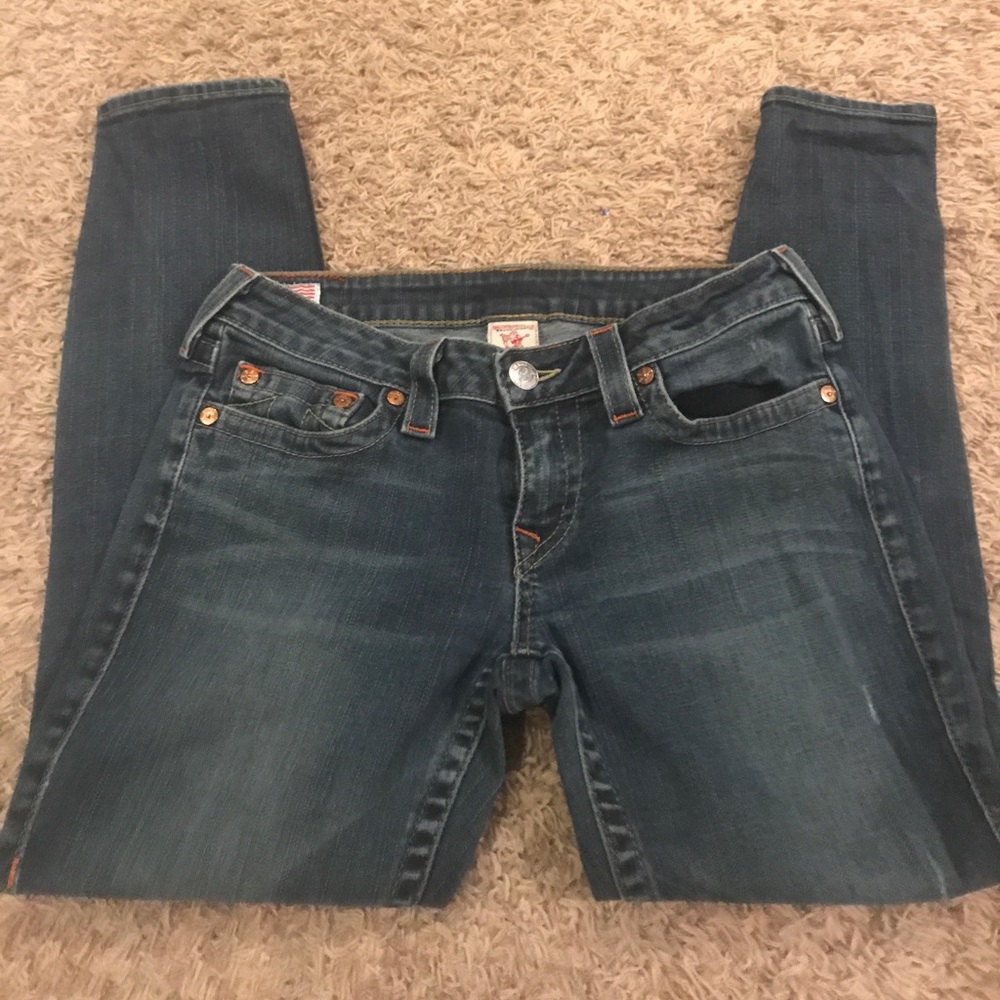 True Religion Holly Ankle Distressed Jeans