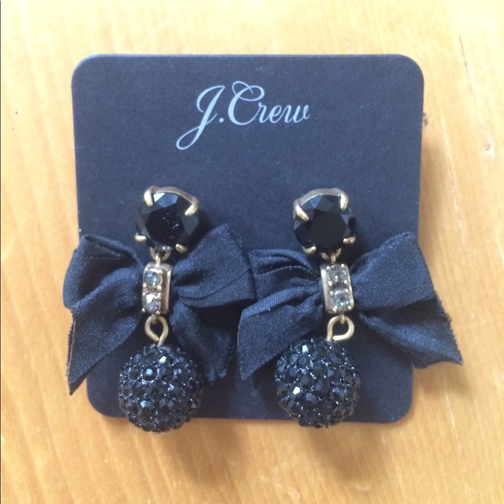 NWT JCrew Black Bow Earrings