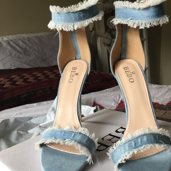 Nastygal Denim Open toe Heels - Picture 1 of 3