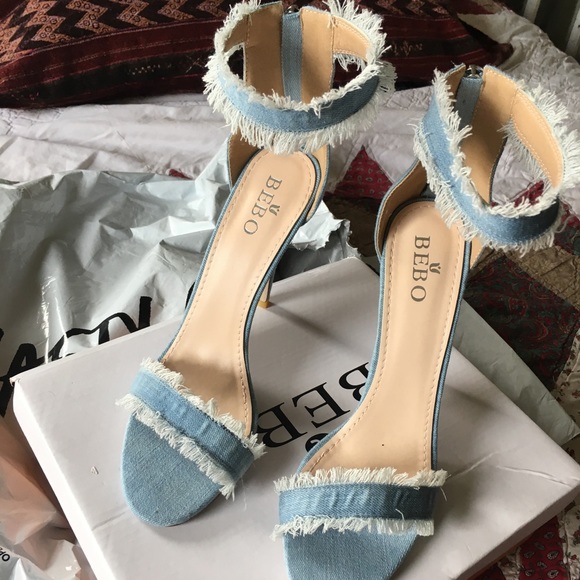 Nastygal Denim Open toe Heels - Picture 2 of 3