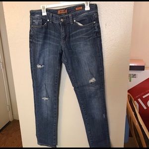 Seven 7 Skinny Jeans, distressed