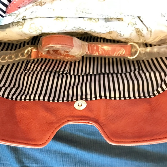 New! GUESS Women's Addy Tote Coral - Picture 6 of 8