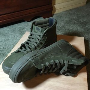 Mens Vans Sk8 Hi Reissue Zip Mono Ivy Green