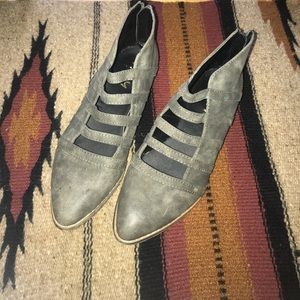Cute gray strapped booties