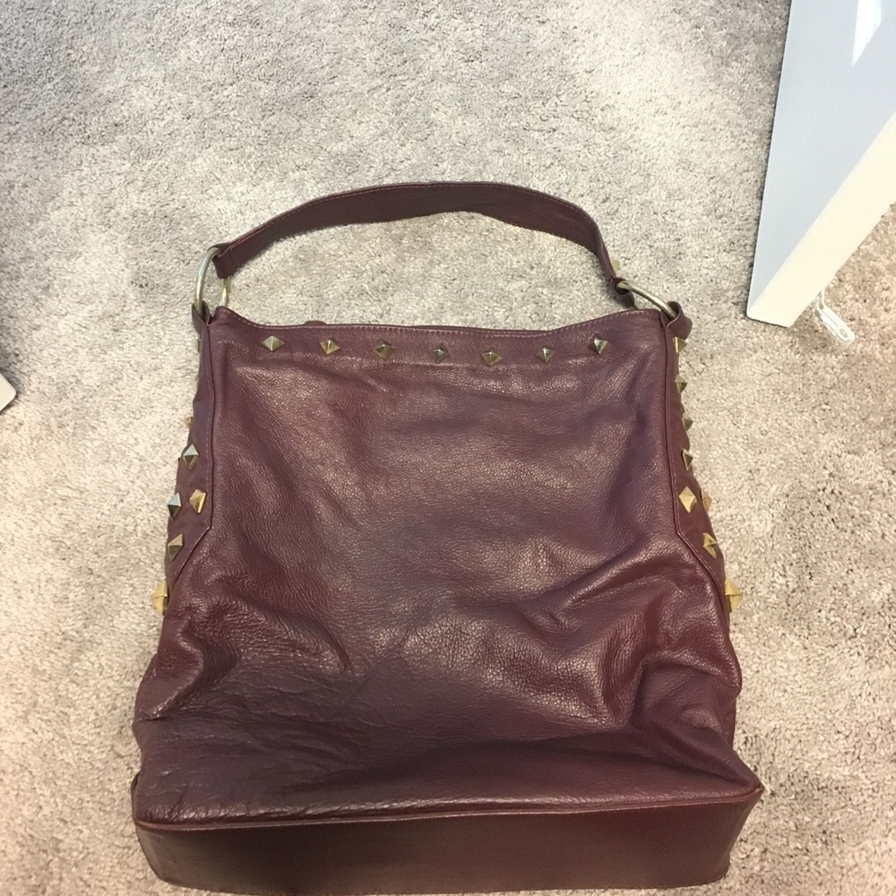 Allison burns deluxe leather dark purple bag