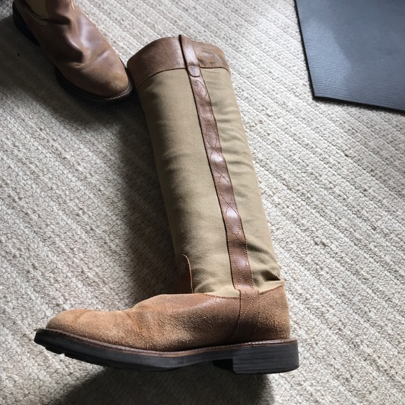 Camper distressed leather and canvas flat boots - Picture 2 of 2