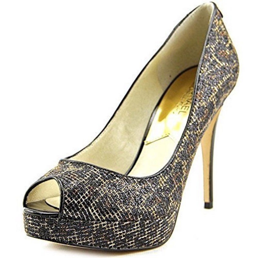Michael Kors Leopard-Printed Glitter High Heel