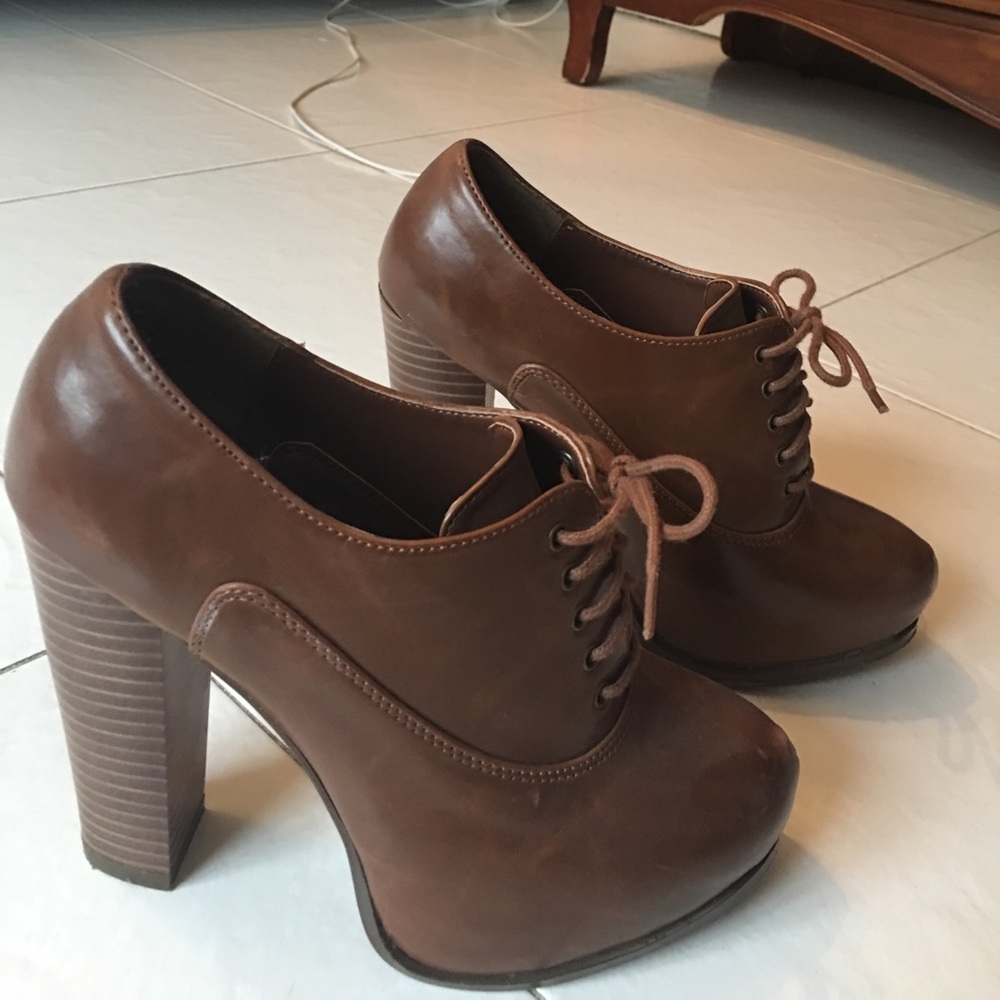 Brown booties.