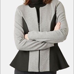 Topshop grey and black peplum jacket