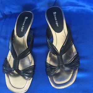 Etienne Aigner kitten heel black sandals