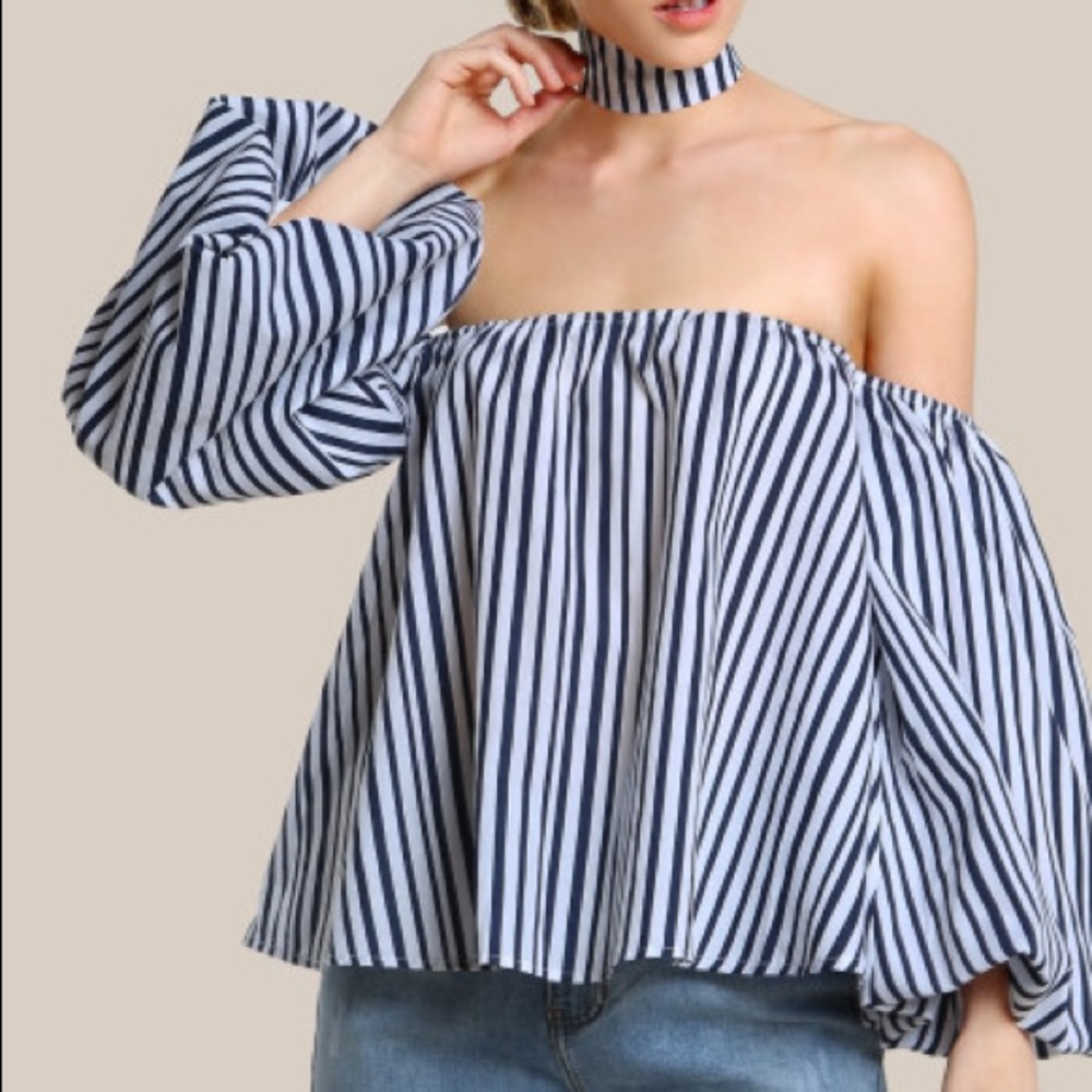 Bardot Top with Choker Sz XS