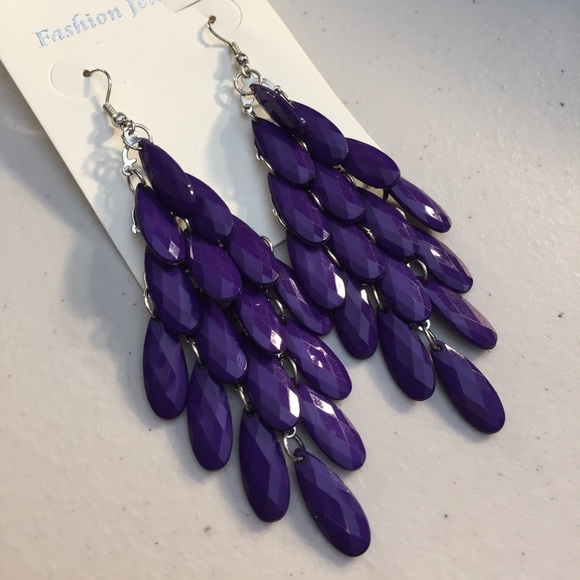 Jewelry - Purple Cascading Dangle Earrings