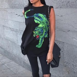 Zara green tiger top