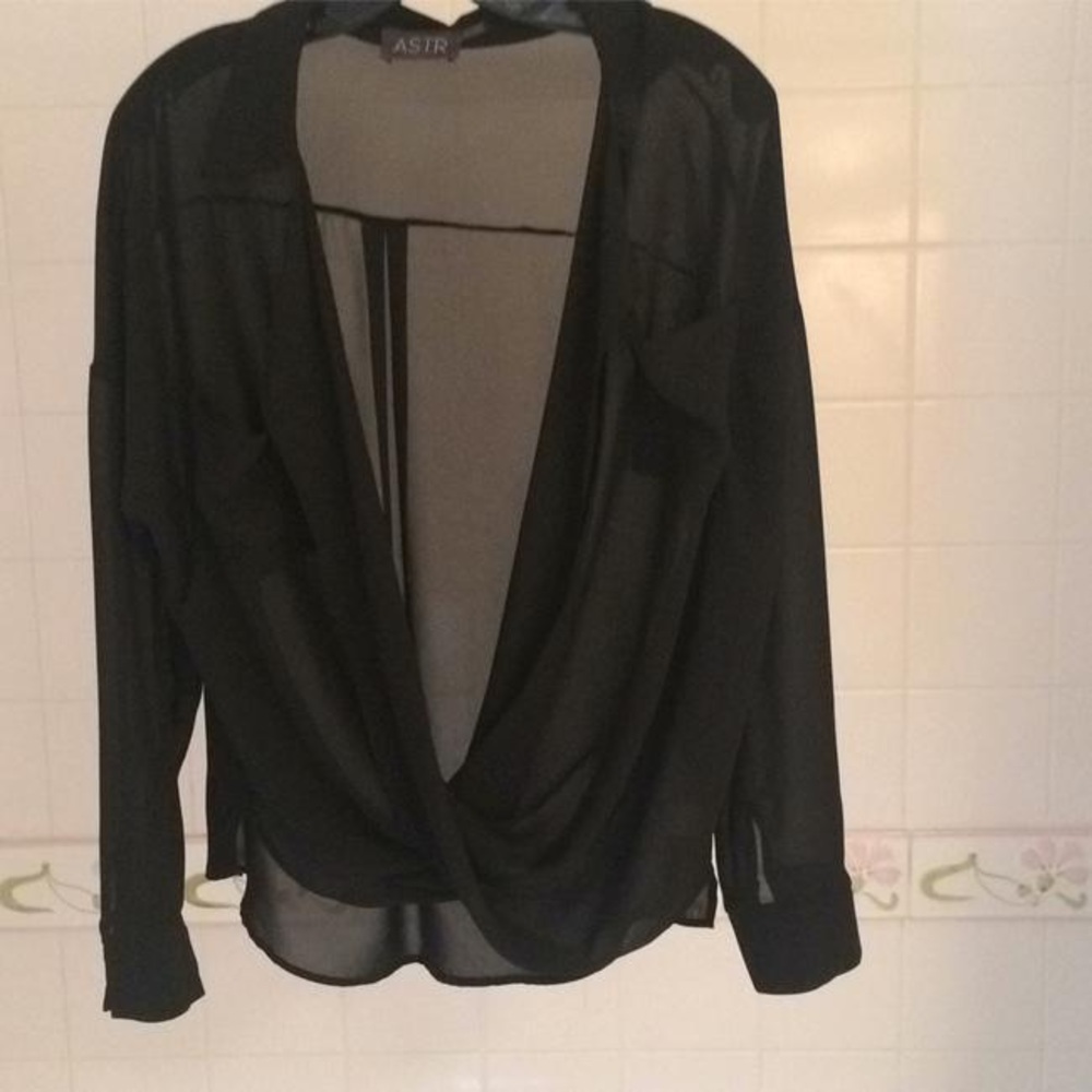 Black ASTR draping top.