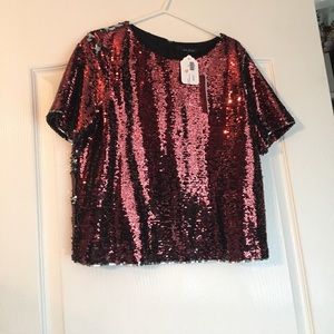 Sparkly crop top.