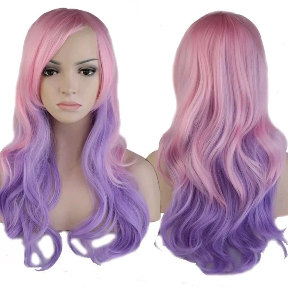 Pink and purple wig