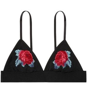 ❌❌ SOLD ON MERC ❌❌ PINK Embroidered Triangle Bra
