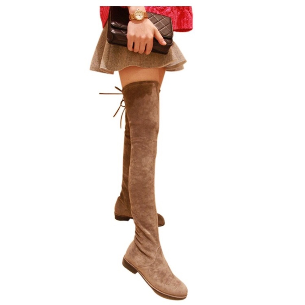 Grey Microsuede Over the Knee Boots Sz 9