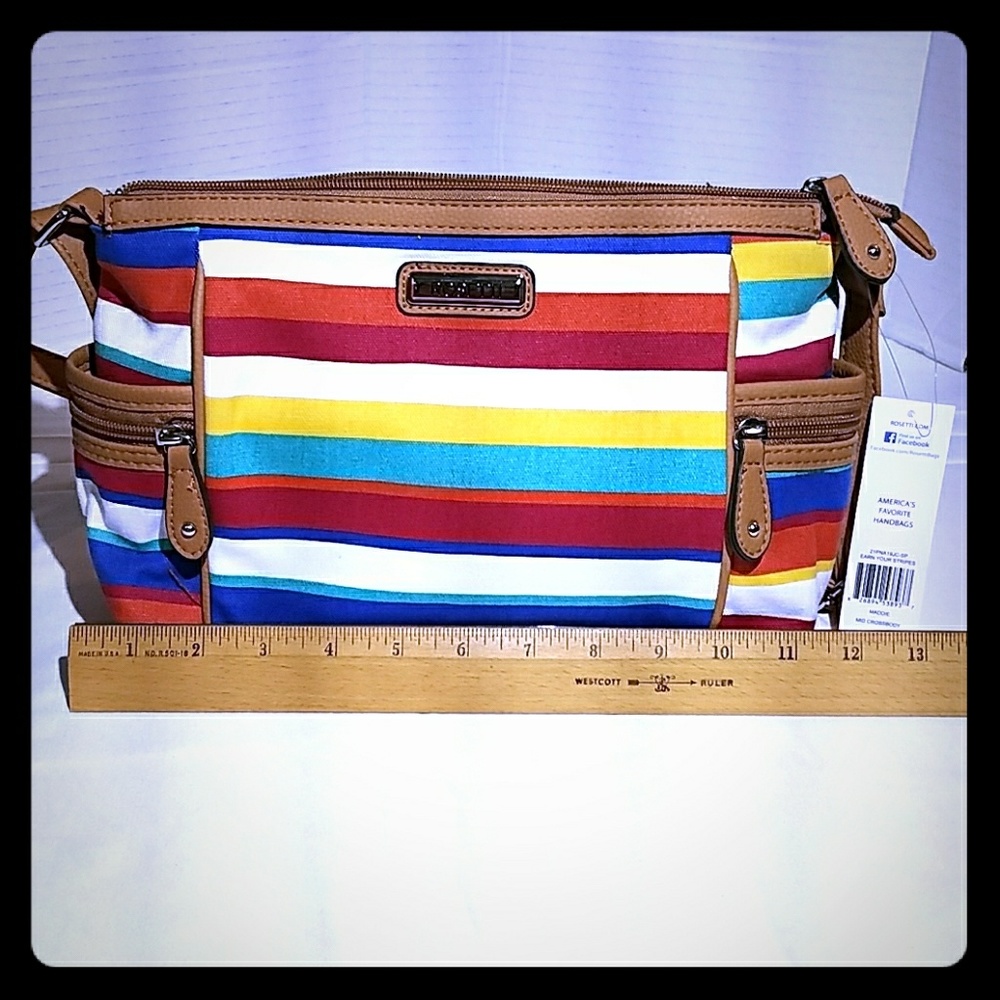 Rosetti Maddie Mid Crossbody striped purse NWT