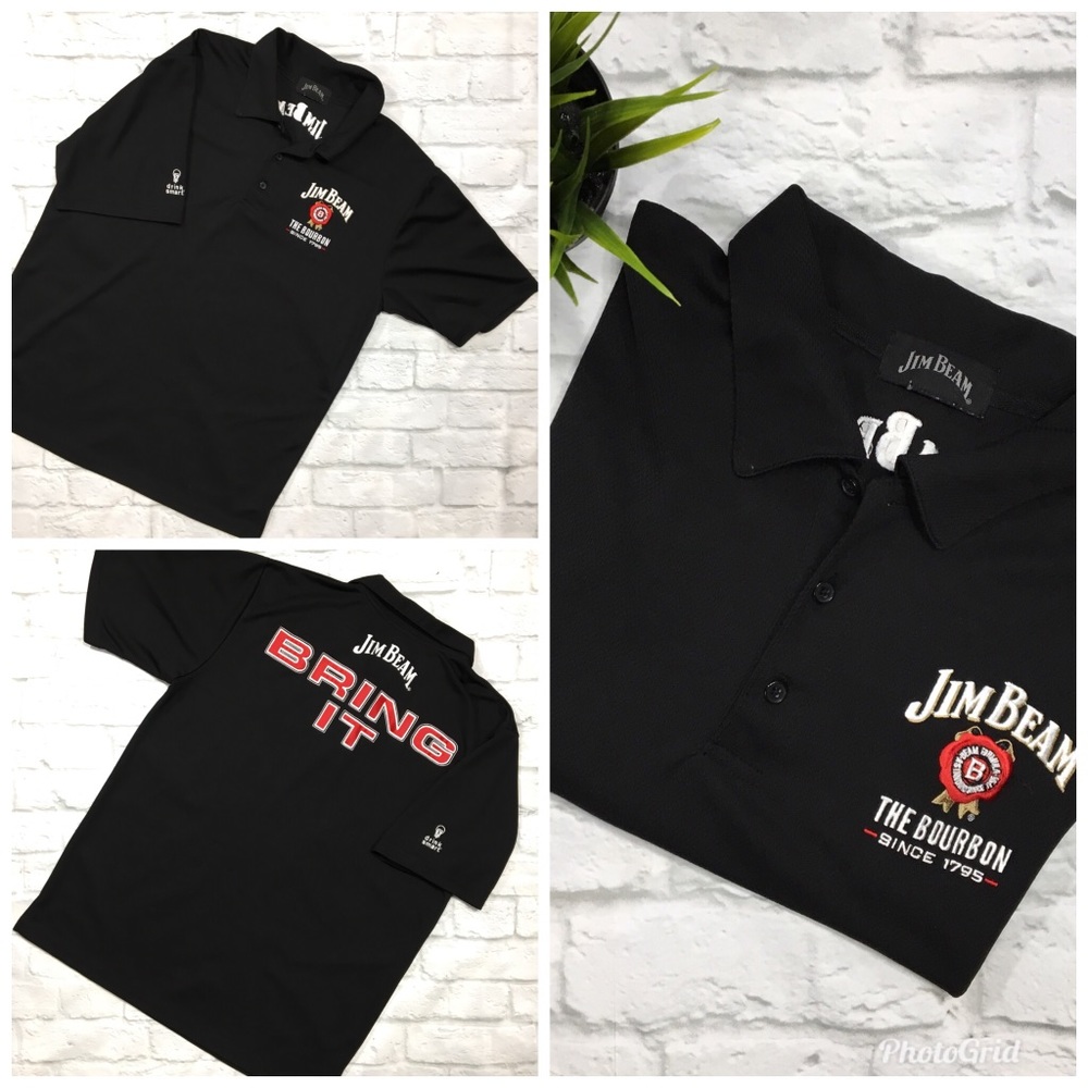 JIM BEAM 'Bring It' Bourbon Polo Shirt Large
