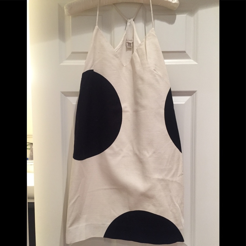 Jcrew white and black polka dot dress