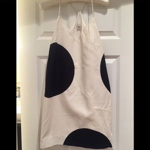 Jcrew white and black polka dot dress
