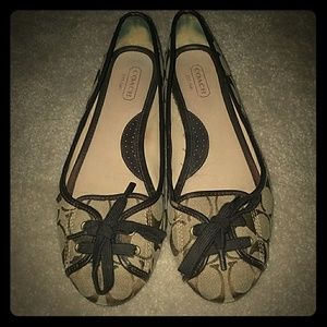 Brown Coach Ballet Flats