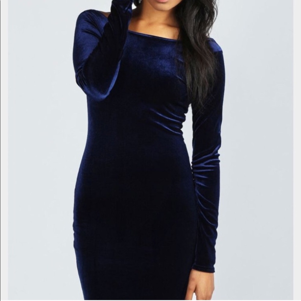 Blue Velvet Dress