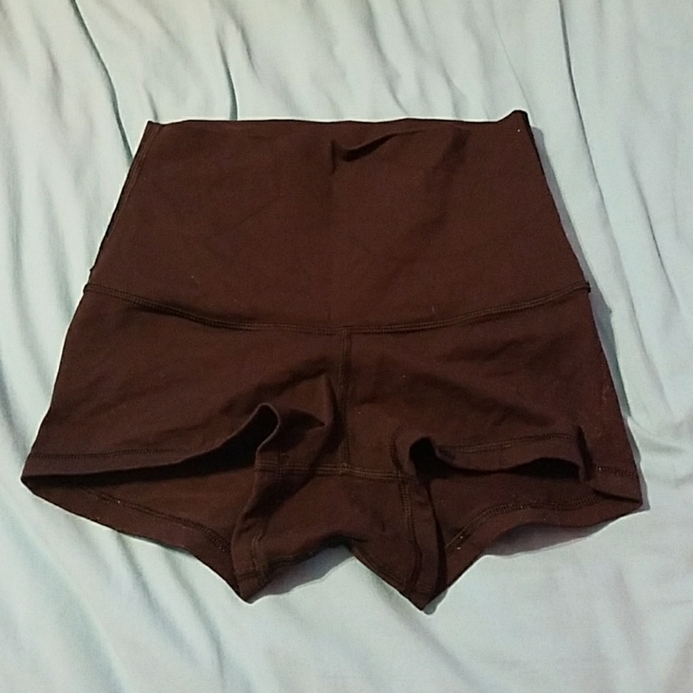 Black tight yoga shorts