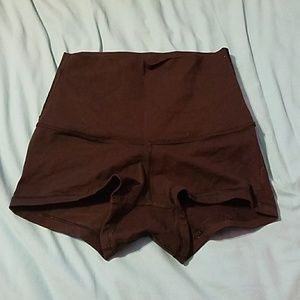 Black tight yoga shorts