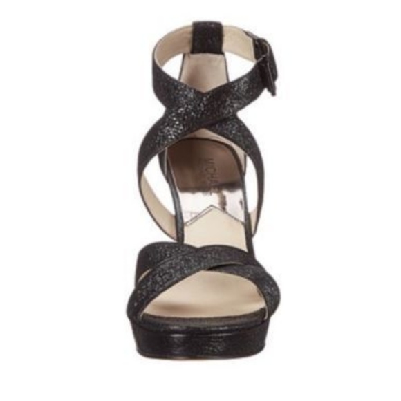 MICHAEL KORS Evie Platform Black Sparkle Metalic - Picture 6 of 6