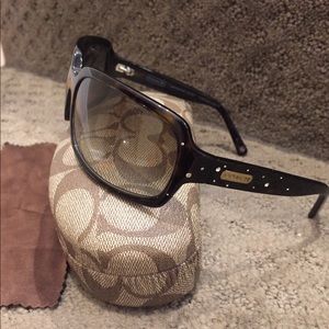 Coach tortoise sunglasses with rhinestones