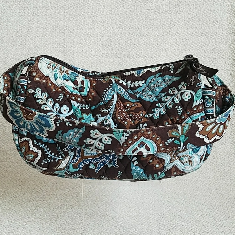 Vera Bradley blue and brown print cloth purse