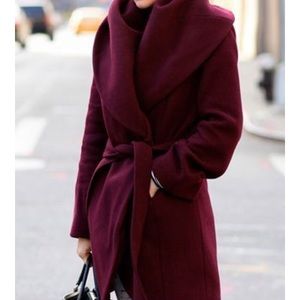 NWOT beautiful burgundy Tahari wool coat.