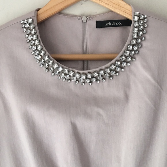 Ark & Co. Gray Jewel Neck Peplum Dress - Picture 2 of 5