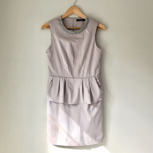 Ark & Co. Gray Jewel Neck Peplum Dress - Picture 3 of 5