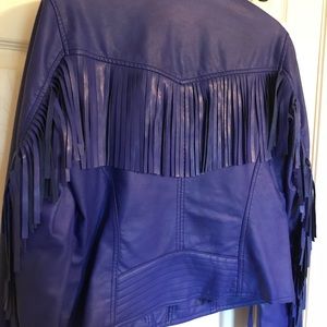 Charlotte Ronson Blue Jacket with Fringes. Size M.
