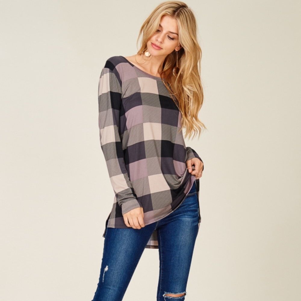 Check Print Relaxed Tunic