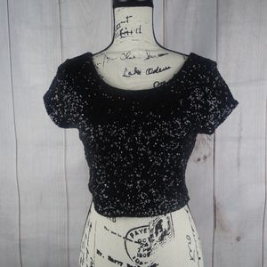 Womens Express Sequin Top/Blouse