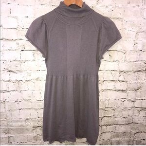 CALVIN KLEIN Turtleneck Sweater Dress Gray Size