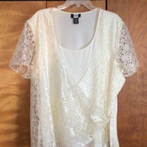 Ivory lace holiday top