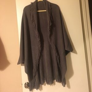 Grey throw sweater/poncho