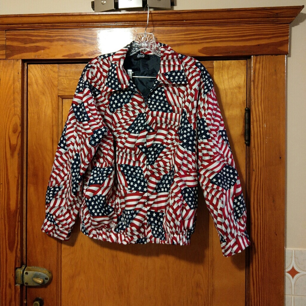 American Flag Print Zip Jacket by Tapestry. Petite