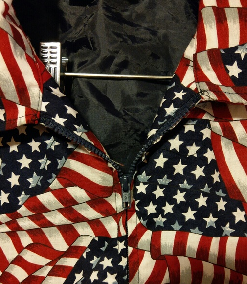 American Flag Print Zip Jacket by Tapestry. Petite - Picture 2 of 4