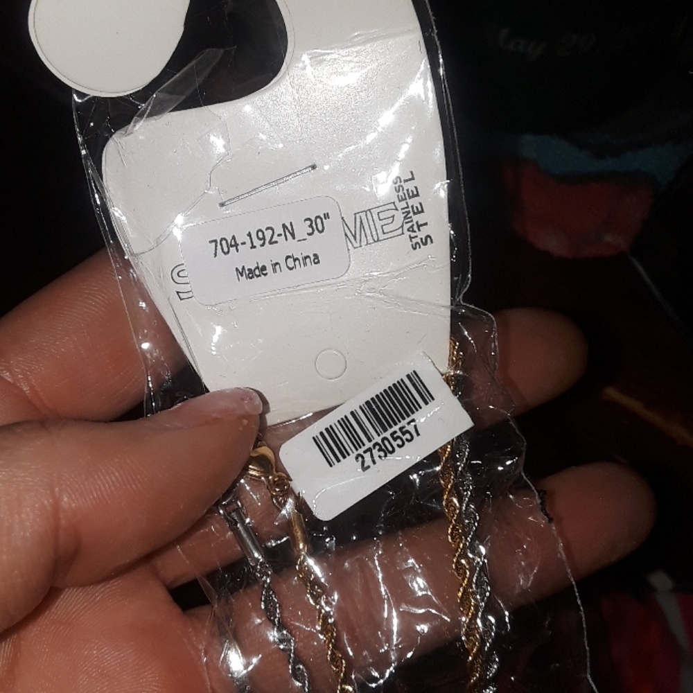 Stainless gold and. Silver 30" chain