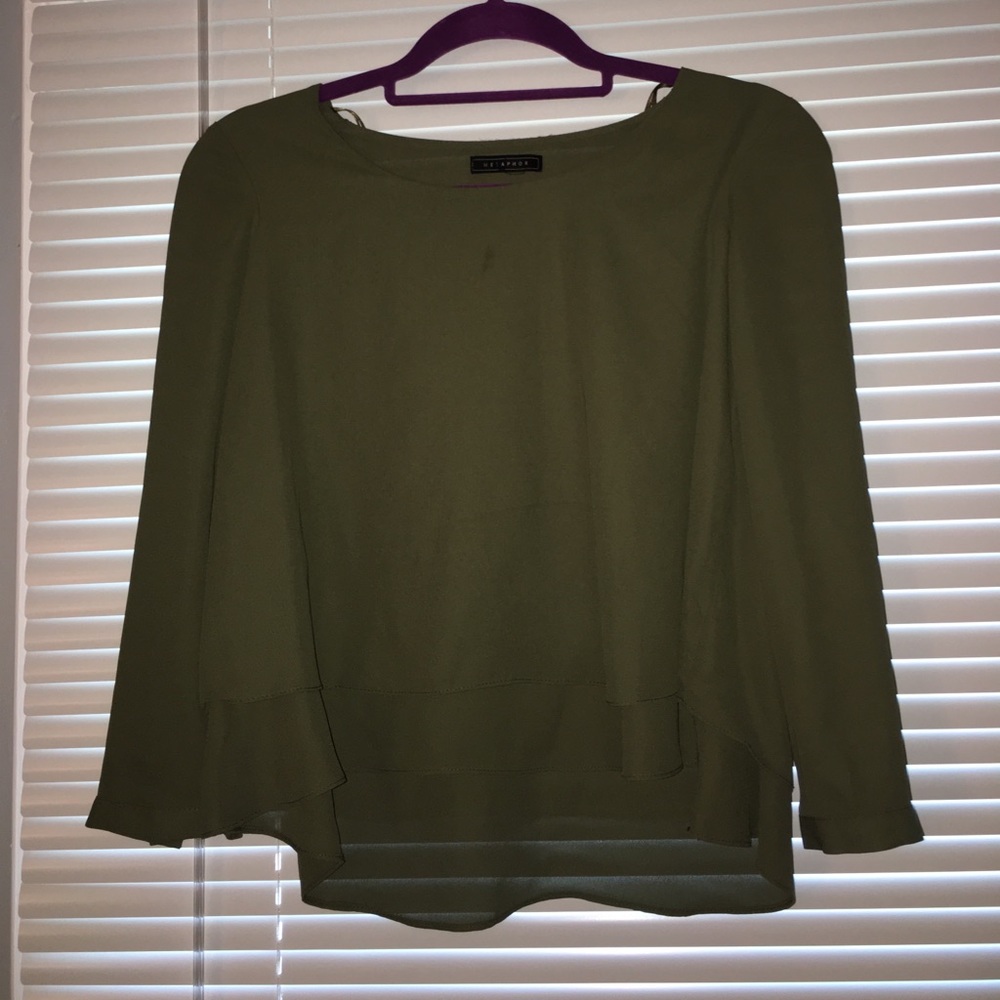 Flowy olive blouse