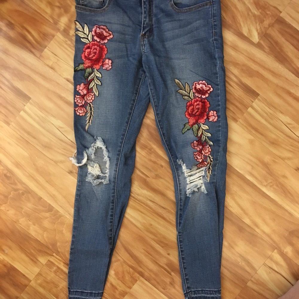 Embroidered denim
