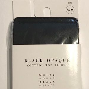 WHBM - black opaque control top tights – size S/M
