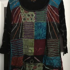 Patchwork hippy long sleeve shirt